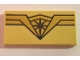 Part No: 87079pb0469  Name: Tile 2 x 4 with Wonder Woman Logo with Black Star in Center Pattern