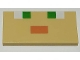 Part No: 87079pb0554  Name: Tile 2 x 4 with White and Green Squares and Orange Rectangle (Minecraft Alex Face) Pattern