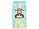 Part No: 87079pb0857  Name: Tile 2 x 4 with Ninjago Logogram 'BEST IN THE CITY', Minifigure Chen with Conical Hat Holding White Bowl Pattern (Sticker) - Set 71741