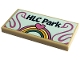 Part No: 87079pb1128  Name: Tile 2 x 4 with 'HLC Park', Rainbow, Magenta Heart and Swans Pattern (Sticker) - Set 41447