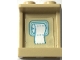 Part No: 87552pb128  Name: Panel 1 x 2 x 2 with Side Supports - Hollow Studs with White Toilet Paper Roll with Medium Azure Outline Pattern (Sticker) - Set 41720