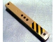 Part No: 91176pb001L  Name: Support 2 x 2 x 13 with 5 Pin Holes with Yellow and Black Danger Stripes Left Pattern (Sticker) - Set 3677