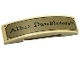Part No: 93273pb165  Name: Slope, Curved 4 x 1 x 2/3 Double with Black 'Albus Dumbledore' on Gold Plaque Pattern