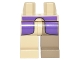 Part No: 970d35pb01  Name: Hips and 1 Dark Tan Left Leg, 1 Tan Right Leg with Long Dark Purple Vest Pattern