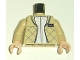 Part No: 973pb0344c01  Name: Torso SW Checkered Jacket with White Undershirt Pattern (Leia) / Tan Arms / Light Nougat Hands