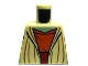 Part No: 973pb0534  Name: Torso SW Open Robe, Dark Orange Shirt with Dark Red Waist Sash, Sand Green Neck Pattern (Yoda)