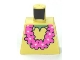Part No: 973pb1040  Name: Torso SpongeBob with Sand Green Neck, Shirt Collar and Pink Lei Pattern