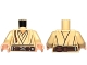 Part No: 973pb1241c01  Name: Torso SW Layered Shirt, Brown Belt Pattern and Padawan Braid Pattern (Obi-Wan) / Tan Arms / Light Nougat Hands