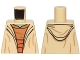 Part No: 973pb1291  Name: Torso SW Open Robe, Medium Nougat Shirt with Dark Orange Waist Sash, Sand Green Neck, and Hood on Back Pattern (Yoda)