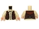 Part No: 973pb1451c01  Name: Torso Shirt with Buttons and Brown Western Style Vest Pattern / Tan Arms / Light Nougat Hands