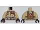 Part No: 973pb1698c01  Name: Torso Ghostbusters Jumpsuit with 'E.S.' ID Badge and 'EGON' on Reverse Pattern / Tan Arms / Black Hands