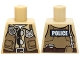 Part No: 973pb1820  Name: Torso Police Shirt Dark Tan Vest with Pockets, Radio, Badge, Sunglasses, Brown Belt and 'POLICE' Pattern on Back