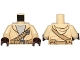 Part No: 973pb2205c01  Name: Torso SW Hooded Shirt over Light Bluish Gray Undershirt and Dark Tan Straight and Diagonal Belts with Pockets Pattern / Tan Arms / Dark Brown Hands