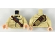 Part No: 973pb3178c01  Name: Torso Shirt with Pockets, Reddish Brown Shoulder Belt with Shells and Pouches, Dark Tan Rifle Holster on Back Pattern / Tan Arms / Light Nougat Hands
