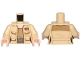 Part No: 973pb3680c01  Name: Torso Female Outline SW Jacket with Resistance Army Lieutenant Rank Badge and Dark Tan Undershirt Pattern / Tan Arms / Light Nougat Hands