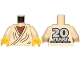 Part No: 973pb3732c01  Name: Torso SW Layered Shirt Old Obi-Wan Yellow Neck with '20 YEARS LEGO STAR WARS' on Back Pattern / Tan Arms / Yellow Hands