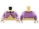 Part No: 973pb4883c01  Name: Torso Dress with Medium Nougat Seams, Medium Lavender Shrug with Dark Purple Buttons and Spots Pattern / Medium Lavender Arms / Light Nougat Hands