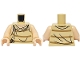 Part No: 973pb6003c01  Name: Torso Smock Tattered with Dark Tan Stripes and Knot, Light Nougat Neck and Shoulders Pattern / Light Nougat Arms / Light Nougat Hands