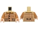 Part No: 973pb6074c01  Name: Torso Plaid Vest with Pockets, Reddish Brown Lines and Buttons over Medium Nougat Shirt with Collar Pattern / Medium Nougat Arms / Light Nougat Hands