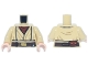 Part No: 973pb6332c01  Name: Torso SW Layered Shirt, Reddish Brown Undershirt, Dark Brown Belt with Gold Buckle and Silver Clip Pattern (SW Obi-Wan) / Tan Arms / Light Nougat Hands