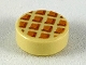 Part No: 98138pb107  Name: Tile, Round 1 x 1 with Waffle, Medium Nougat Squares with Dark Orange Edges Pattern