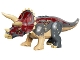 Part No: tricera07  Name: Dinosaur Triceratops with Dark Bluish Gray Back and Dark Red Markings