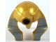 Part No: x177pb05  Name: Minifigure, Headgear Headdress Mummy with Medium Blue Stripes on Metallic Gold Pattern