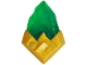 Lego part: Rock Faceted Pointed with Molded Pearl Gold Base Pattern (Monkie Kid Color Stone)