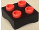 Part No: 109373pb01  Name: Brick, Modified 2 x 2 x 2/3 with Molded Black Hard Rubber Pad with Feet Pattern