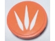 Part No: 14769pb855  Name: Tile, Round 2 x 2 with Bottom Stud Holder with 3 White Barbs / Spikes Pattern (Sticker) - Set 71792