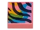 Lot ID: 339764615  Part No: 3070pb234  Name: Tile 1 x 1 with Black Tiger Stripes over Bright Green, Bright Light Orange, Dark Azure, and Medium Lavender Splotches Pattern