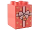 Lot ID: 397886705  Part No: 31110pb183  Name: Duplo, Brick 2 x 2 x 2 with Present / Gift with White Ribbon with Bow and Bright Light Yellow Polka Dots Pattern