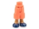 Part No: 35216bc00pb003  Name: Mini Doll Hips and Trousers Cropped Large Pockets with Molded Medium Nougat Legs and Printed Dark Blue Shoes with White Laces and Soles Pattern - Thin Hinge