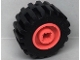 Part No: 6014bc05  Name: Wheel 11mm D. x 12mm, Hole Notched for Wheels Holder Pin with Black Tire Offset Tread Small Wide, Band Around Center of Tread (6014b / 87697)