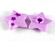 Lot ID: 409027484  Part No: 45462pb06  Name: Clikits, Icon Star 2 x 2 Large with Pin with 3 Purple Stars Pattern