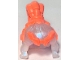 Part No: 110101pb01  Name: Minifigure, Hair Female Short with Bangs with Molded Coral Braided Ponytail and Tiara Pattern