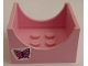 Part No: 4461pb04  Name: Container, Box 4 x 4 x 2 Bottom with Semicircle Cutout Ends with Butterfly Pattern on Both Sides (Stickers) - Set 6547