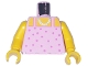 Part No: 973pb6096c01 Name: Torso Paradisa Dark Pink Dot Top with Silver Necklace Pattern / Yellow Arms / Yellow Hands Part No: 973pb6096c01 Name: Torso Paradisa Dark Pink Dot Top with Silver Necklace Pattern / Yellow Arms / Yellow Hands