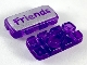 Lot ID: 406895684  Part No: 51036pb02  Name: Clikits, Icon Rectangle 3L with Hole with 'Friends' on Silver Background Pattern