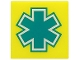 Part No: 3068pb2772  Name: Tile 2 x 2 with Dark Turquoise and White EMT Star of Life Pattern