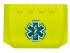 Part No: 52031pb191  Name: Wedge 4 x 6 x 2/3 Triple Curved with Dark Turquoise EMT Star of Life Pattern
