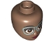 Lot ID: 394164904  Part No: 101112  Name: Mini Doll, Head Friends with Black Eyebrows, Reddish Brown Eyes, Metallic Light Blue Glasses, and Dark Red Lips Pattern