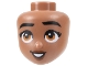 Part No: 101262  Name: Mini Doll, Head Friends with Black Eyebrows and Eyelashes, Dark Orange Eyes, Reddish Brown Lips, and Open Mouth Smile with Teeth Pattern
