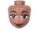Lot ID: 406637189  Part No: 104964  Name: Mini Doll, Head Friends with Black Angled Eyebrows and Eyelashes, Reddish Brown Eyes and Lips, Grin Pattern