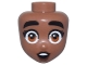Lot ID: 412632683  Part No: 106009  Name: Mini Doll, Head Friends with Black Eyebrows and Eyelashes, Wide Shocked Dark Orange Eyes, Reddish Brown Lips, and Open Mouth with Teeth Pattern