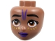 Part No: 112374  Name: Mini Doll, Head Friends with Black Eyebrows, Dark Orange Eyes, Dark Purple Lips and Tattoo Lines, 8 Gold Cheek Spots Pattern