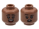 Part No: 3626cpb2995  Name: Minifigure, Head Dual Sided Child Black Eyebrows, Open Mouth Smile with Top Teeth and Red Tongue / Right Eyebrow Raised, Confused Pattern - Hollow Stud