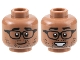 Lot ID: 389429267  Part No: 3626cpb3154  Name: Minifigure, Head Dual Sided Black Eyebrows, Glasses, Stubble, Lopsided Grin / Smile with Teeth Pattern - Hollow Stud