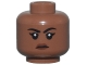Part No: 3626cpb3250  Name: Minifigure, Head Female Black Eyebrows and Eyelashes, Reddish Brown Lips, Stern Pattern - Hollow Stud