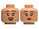 Lot ID: 384519427  Part No: 3626cpb3298  Name: Minifigure, Head Dual Sided Female Black Eyebrows, Reddish Brown Eye Shadow, Dark Red Lips, Open Mouth Smile / Closed Mouth Smile Pattern - Hollow Stud